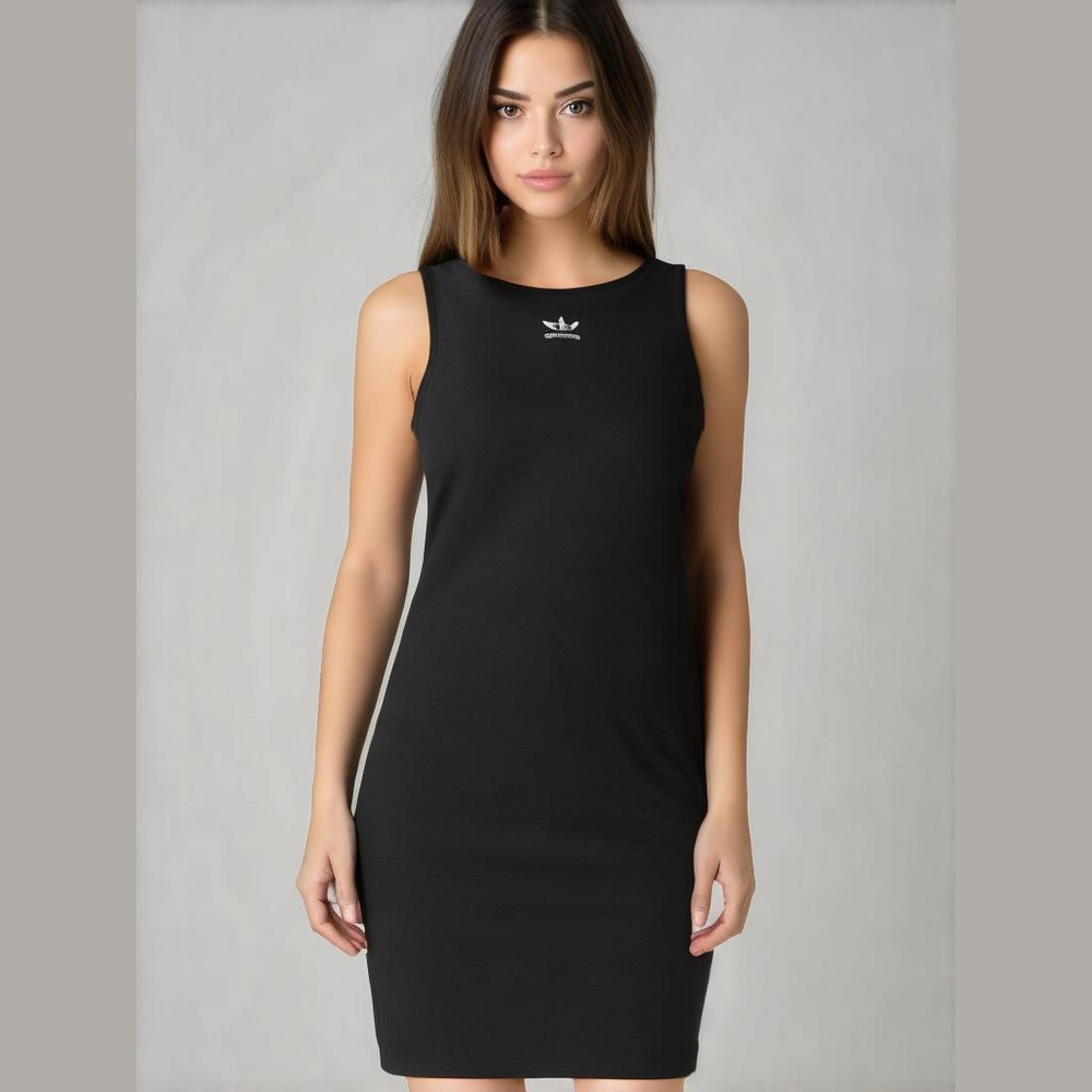 Adidas black rib tank dress size small